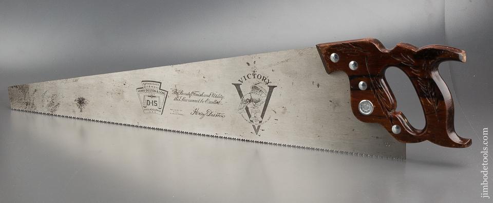 MINT 8 point 26 inch Crosscut DISSTON D15 VICTORY Hand Saw with Rosewood Handle UNUSED! - 80665