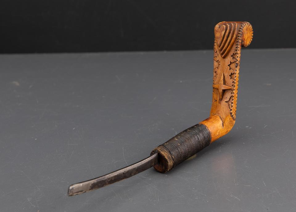 PHENOMENAL! Intricately Carved Crooked Knife with Layered Heat and Stars - EXCELSIOR 95006 