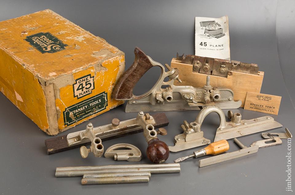 STANLEY No. 45 Combination Plane 100% COMPLETE in Original Box - 81229