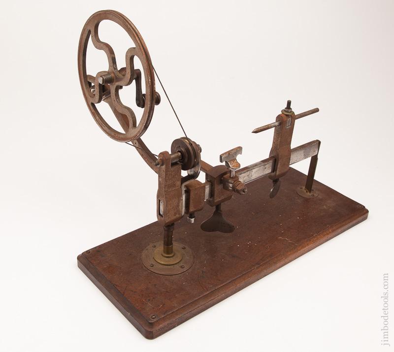  Watchmaker's Hand Crank Turning Lathe on Walnut Base - 81445R