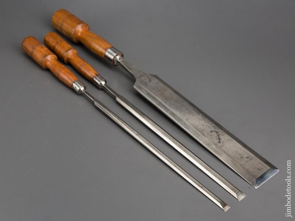 Three D.R. BARTON Paring Chisels EXTRA FINE! -83134