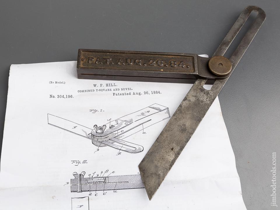 Ten inch HILL Patent August 26, 1884 BOSS Bevel Gauge - 84265R