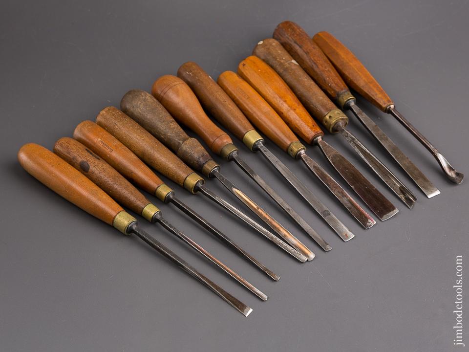 Set of Twelve HENRY TAYLOR Carving Gouges - 85322