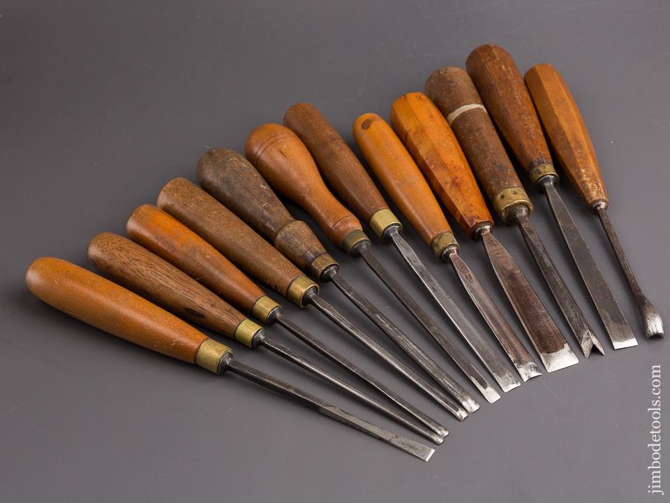 Set of Twelve HENRY TAYLOR Carving Gouges - 85322