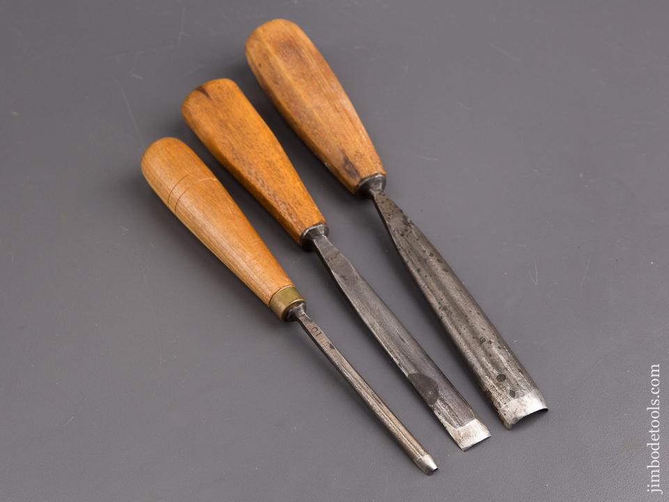 Three D.R. BARTON Carving Gouges - 85326