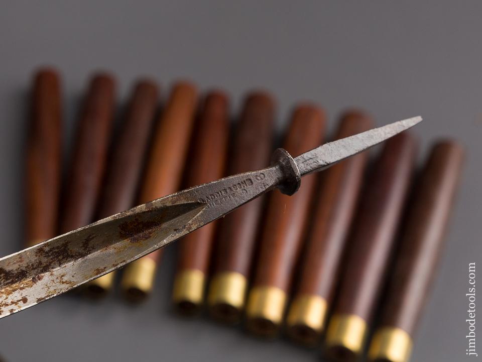 NEW OLD STOCK Set of Ten ADDIS Carving Gouges with New Rosewood Handles - 85497