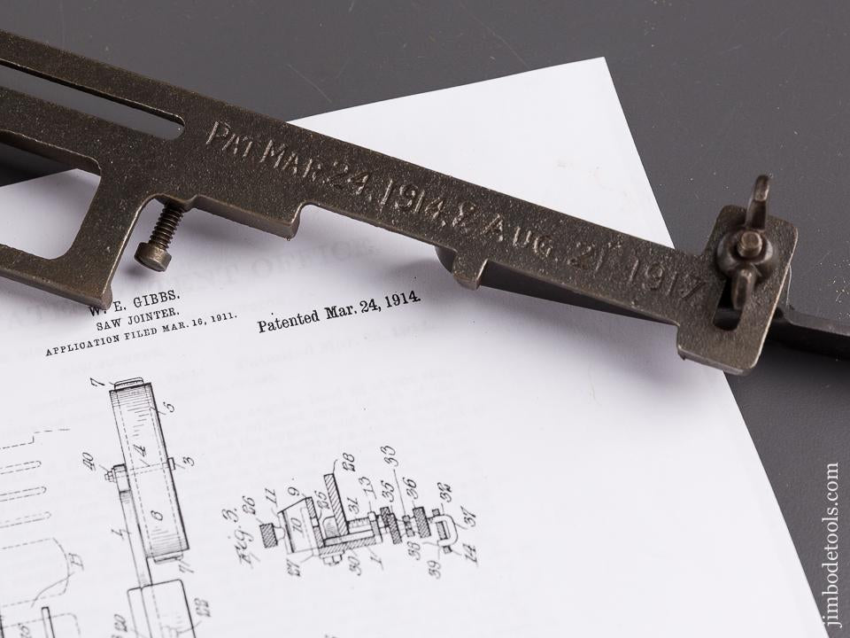 18 inch GIBBS Patent March 24, 1914 Saw Jointer - 85750