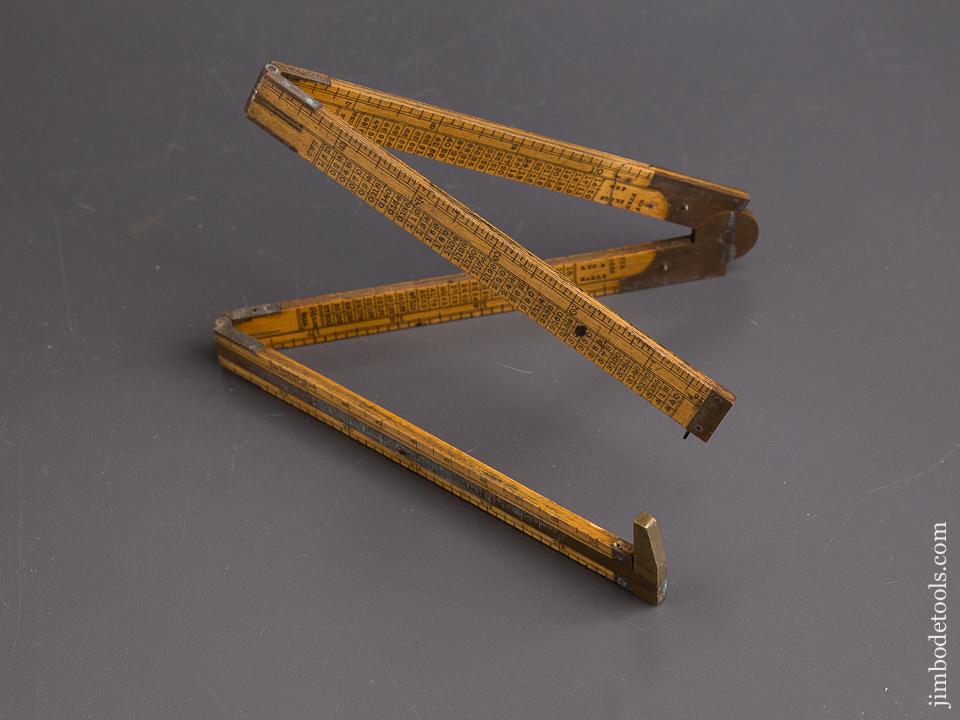 Two Foot RABONE Boxwood & Brass Folding Iron Monger's Caliper Rule - 85829