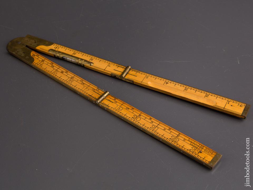 Mint! LUFKIN No. 873L Boxwood & Brass Combination Folding Rule, Level, Protractor - 86802