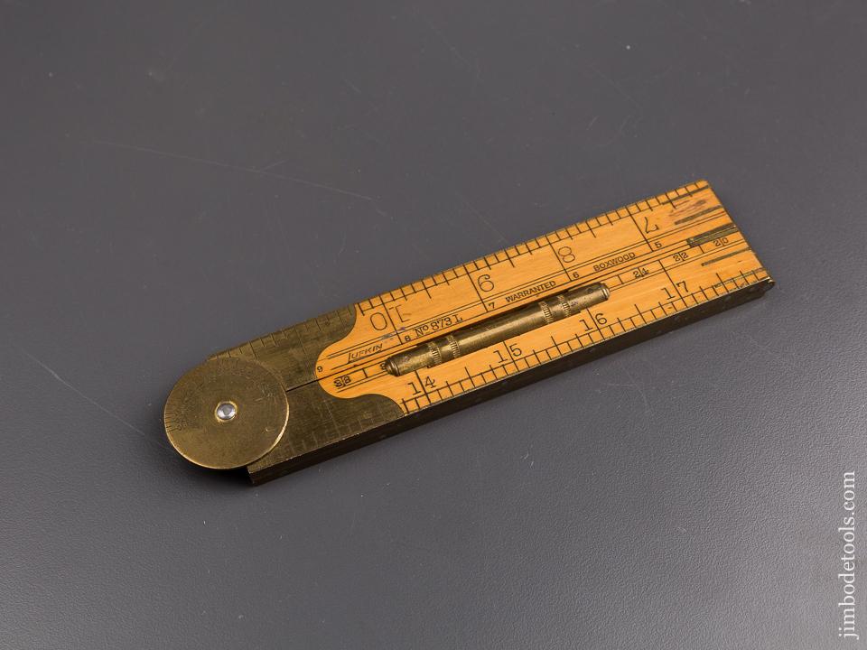 Mint! LUFKIN No. 873L Boxwood & Brass Combination Folding Rule, Level, Protractor - 86802