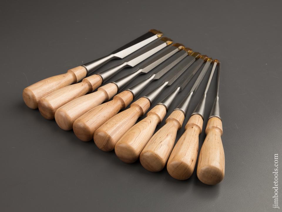 LIE-NIELSEN Nine Piece Hornbeam Handled Bevel Edge Chisel Set MINT in ...