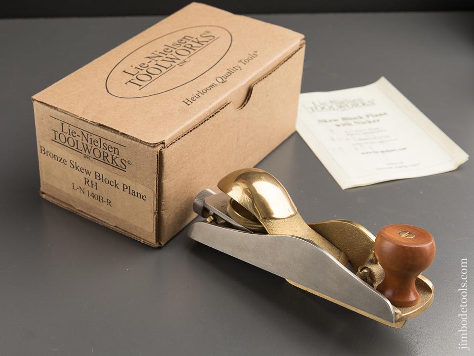 LIE-NIELSEN No. L-N 140B-R Bronze Low Angle Skew Block Plane EXTRA FINE in Original Box - 87967