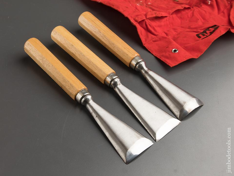 Set of Three MONSTER Carving Gouges by AMT in Original Roll - 88713