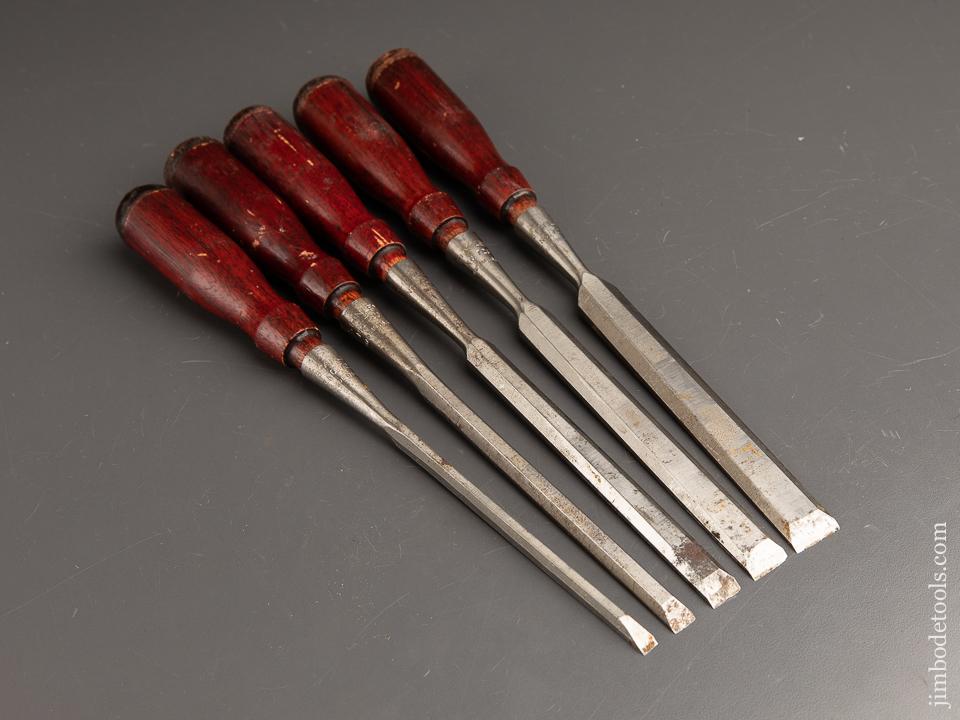 Fabulous Set of Five STANLEY No. 720 Chisels NEAR MINT - 91214