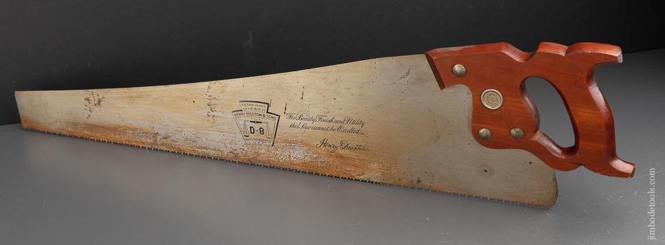 NEW OLD STOCK 8 point 24 inch Crosscut DISSTON D8 Hand Saw - 91372