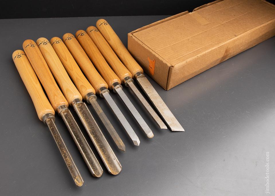 Set of Eight BUCK BROS Turning Chisels MINT in Box - 92193