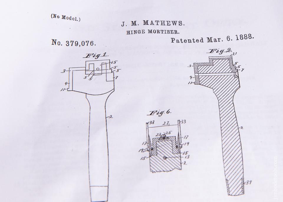 RARE Patented Hinge Mortise Chisel ca. 1888 - 92658