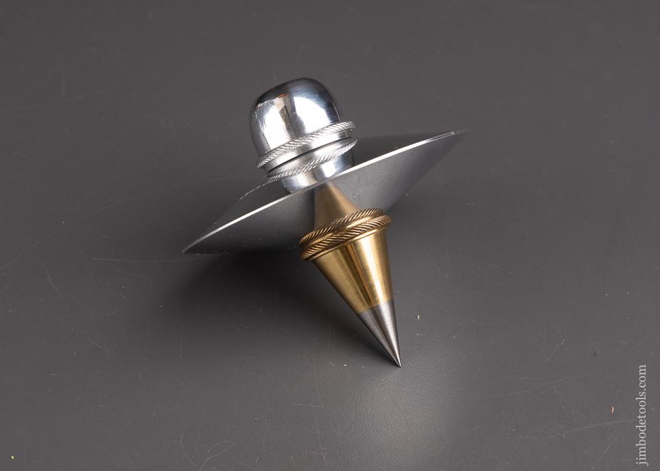 Stunning Dual Metal Flying Saucer Plumb Bob 3 1/2 tall x 4 inch diameter - 92689U