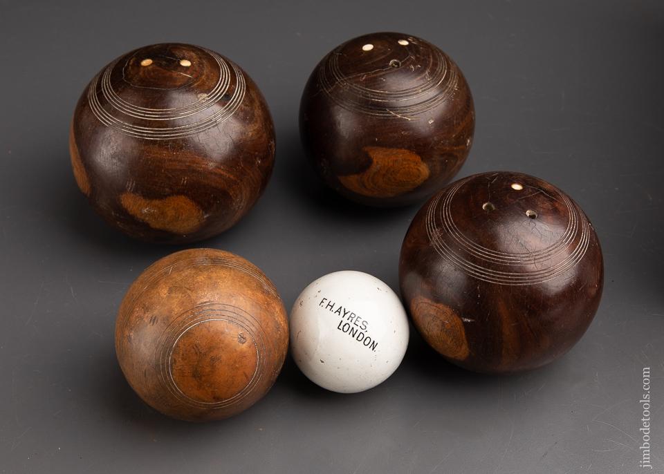 3 Lignum Vitae Bowls for Mallet Heads Along with a Lignum and Ceramic Jack - 92745