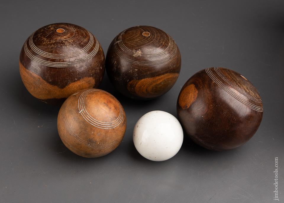 3 Lignum Vitae Bowls for Mallet Heads Along with a Lignum and Ceramic Jack - 92745