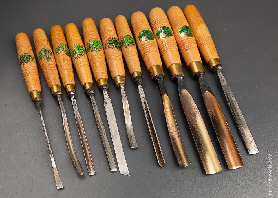 11 New Old Stock HENRY TAYLOR Carving Chisels - 92778