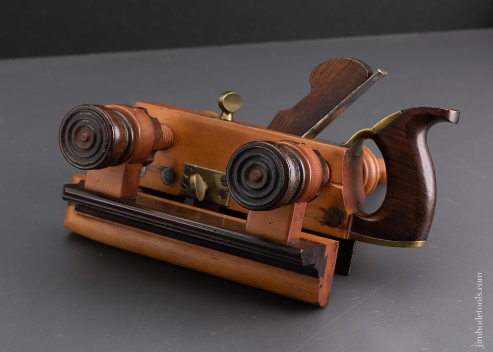 Magnificent! E.W. CARPENTER Patent 1838 Rosewood & Boxwood Handled Plow Plane - 93521U