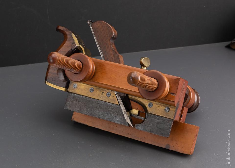 Magnificent! E.W. CARPENTER Patent 1838 Rosewood & Boxwood Handled Plow Plane - 93521U