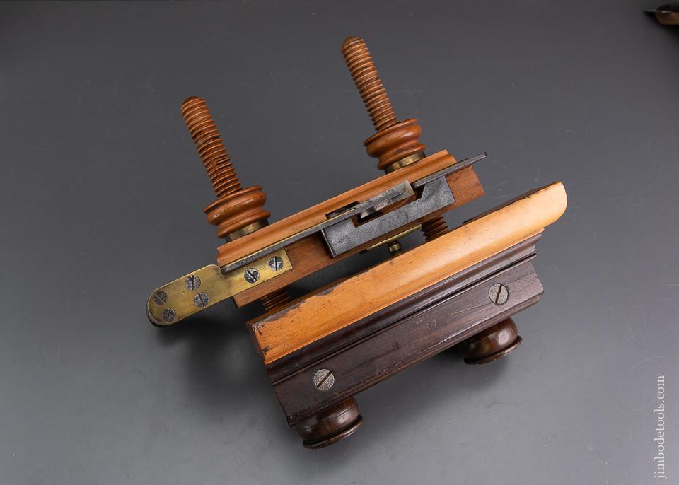 Magnificent! E.W. CARPENTER Patent 1838 Rosewood & Boxwood Handled Plow Plane - 93521U