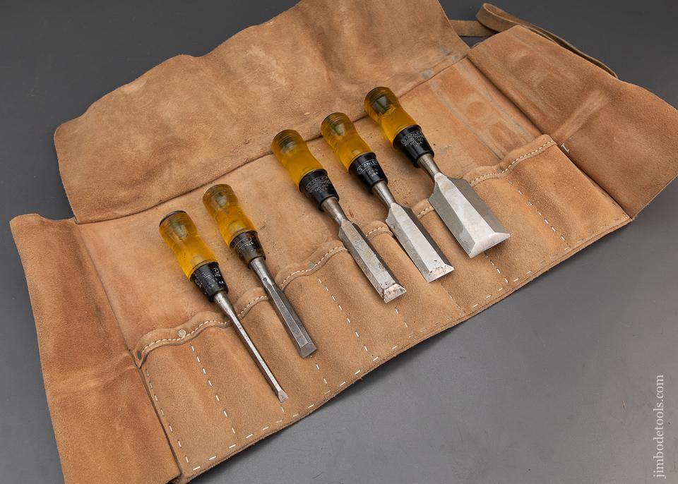 Five STANLEY No. 60 Wood Chisels in Roll - 94327