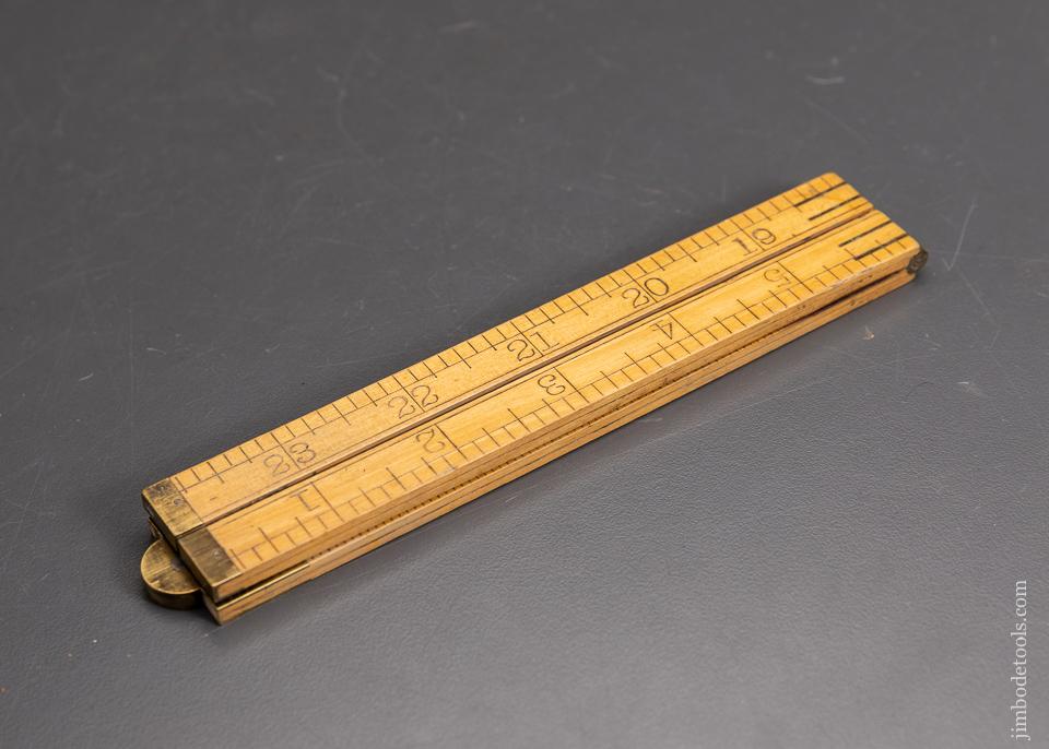 Vintage Stanley No.61 Folding Boxwood Brass 24 Inch Ruler Warranted Boxwood