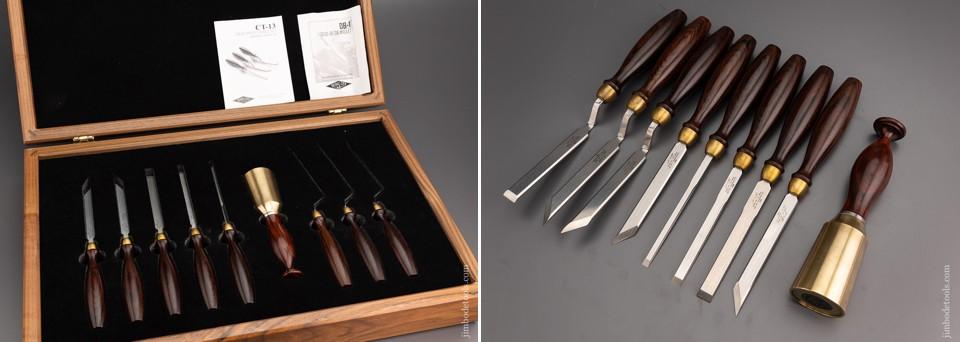 BRIDGE CITY TOOL WORKS CT-13 Nine Piece Chisel Set in Original Walnut Presentation Box - 96674