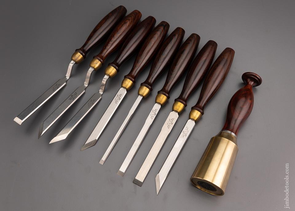 BRIDGE CITY TOOL WORKS CT-13 Nine Piece Chisel Set in Original Walnut Presentation Box - 96674