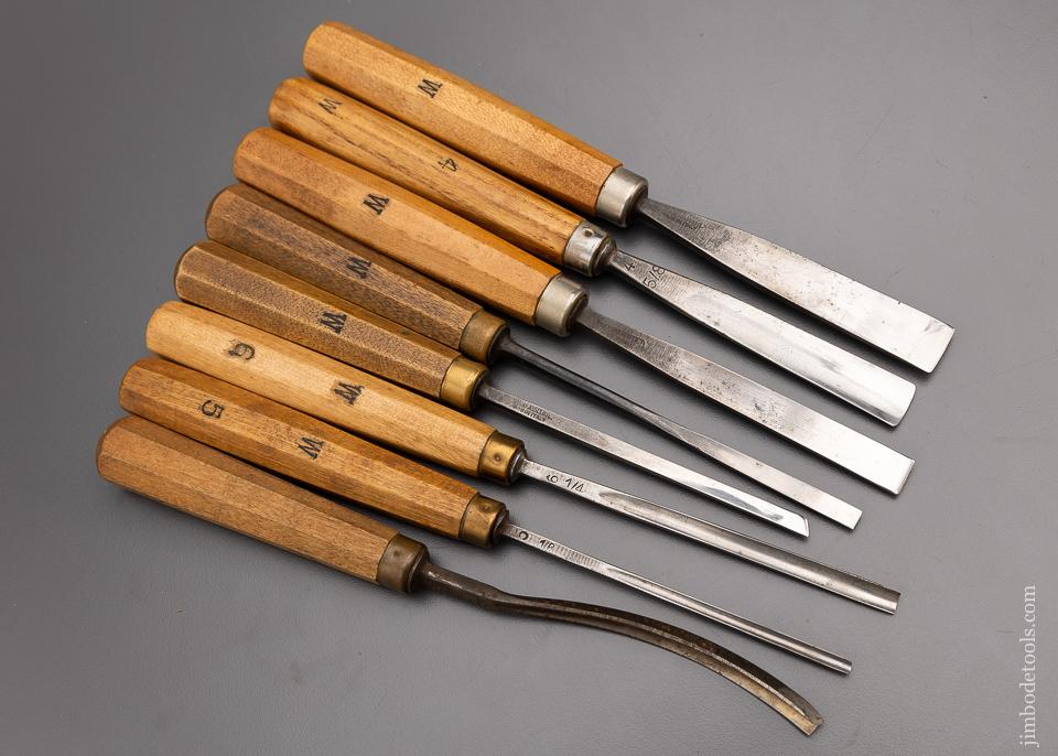 8 Fine SULPTURE ASSOC. Carving Chisels - 97274