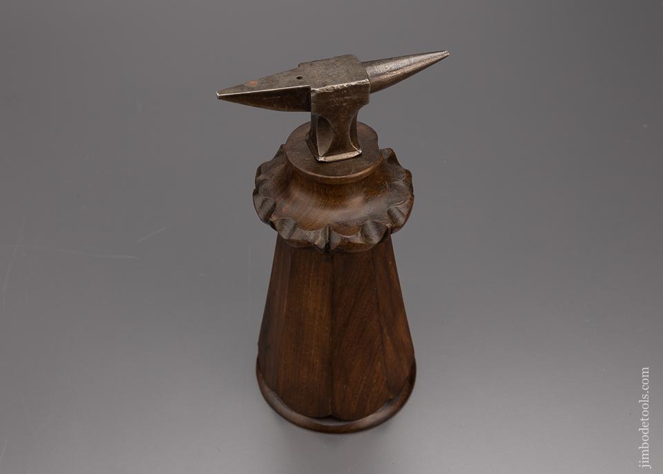 Jeweler’s Anvil on Gorgeous Carved Rosewood Pedestal - 97946