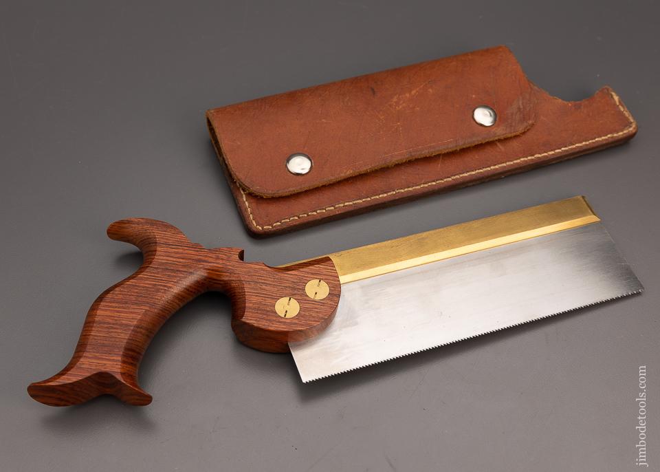 Near Mint 8 Inch ADRIA Brass Back Dovetail Saw with Leather Sheath - 98546