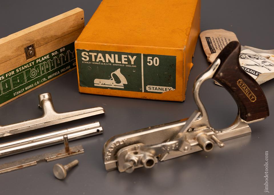 STANLEY No. 50 Combination Plow Plane 100% Complete in Original Box - 98677