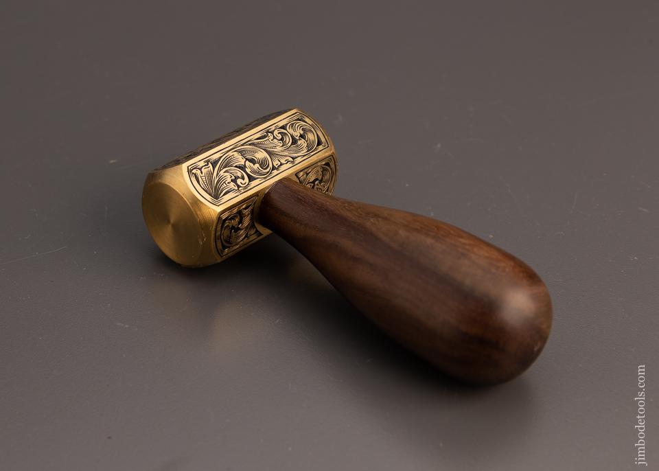 Drop Dead Stunning, Deeply Engraved 1 Pound Brass Carving Mallet by MIKHAIL DAVYDOV - 99467