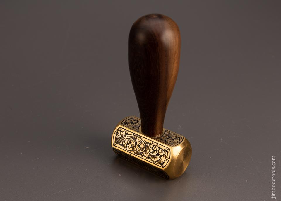 Drop Dead Stunning, Deeply Engraved 1 Pound Brass Carving Mallet by MIKHAIL DAVYDOV - 99467