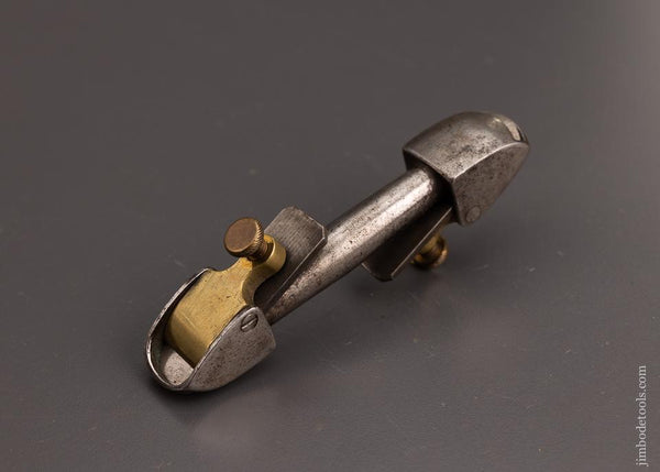 Rare & Awesome Violin Maker's Double-End Round Bottom Plane w/ Brass Lever Caps 4 1/4 inches long Unmarked - EXCELSIOR 101372