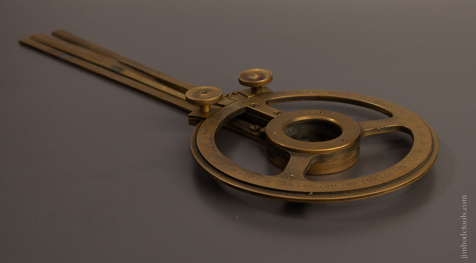 Massive & Amazing Brass 3 Legged Protractor by TROUGHTON & SIMS LONDON - EXCELSIOR 106914