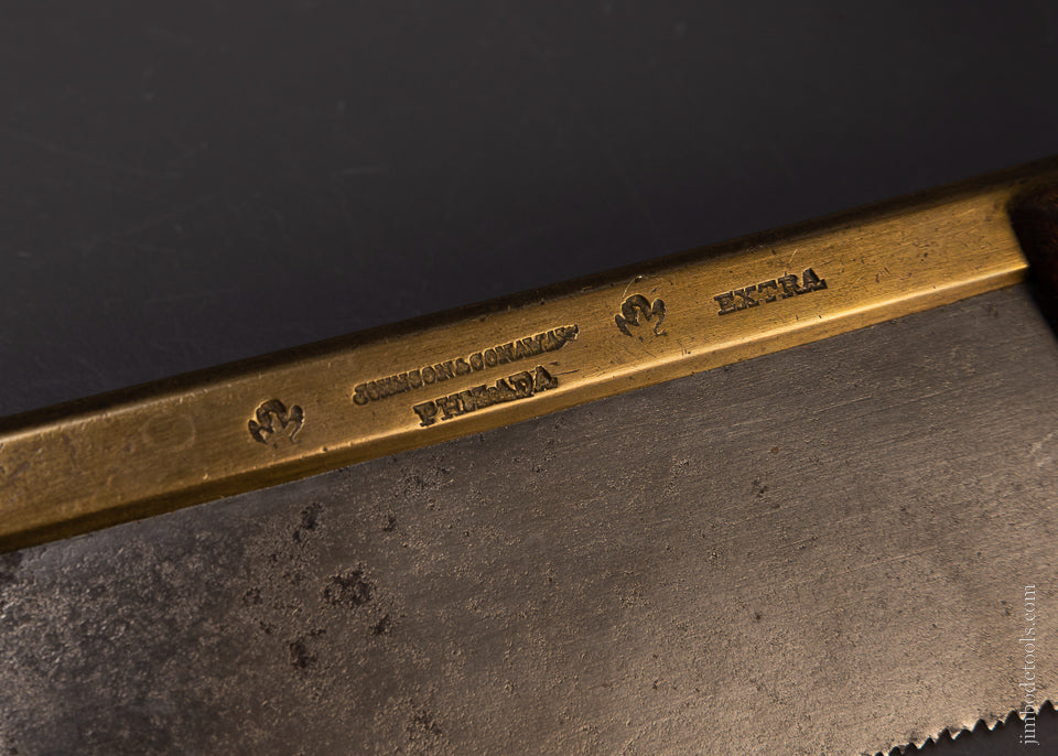 Incredible Double Eagle JOHNSON & CONAWAY PHILADA. Diminutive 6 Inch Brass Back Dovetail Saw - EXCELSIOR 107001