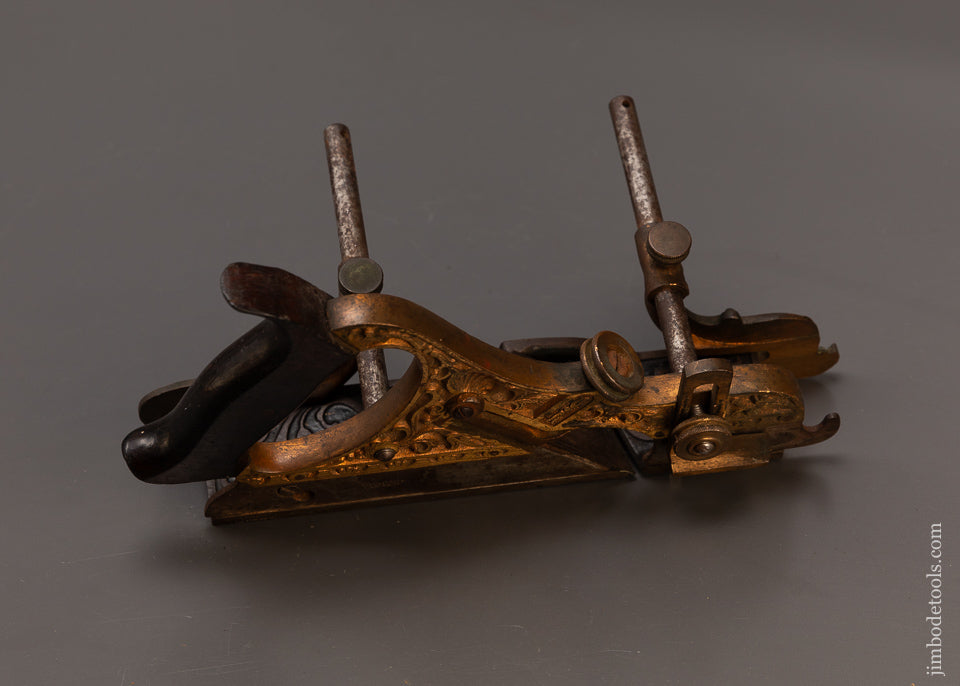 Extra Fine STANLEY MILLERS PATENT No. 42 Gunmetal Ornate Plow Plane - EXCELSIOR 108763