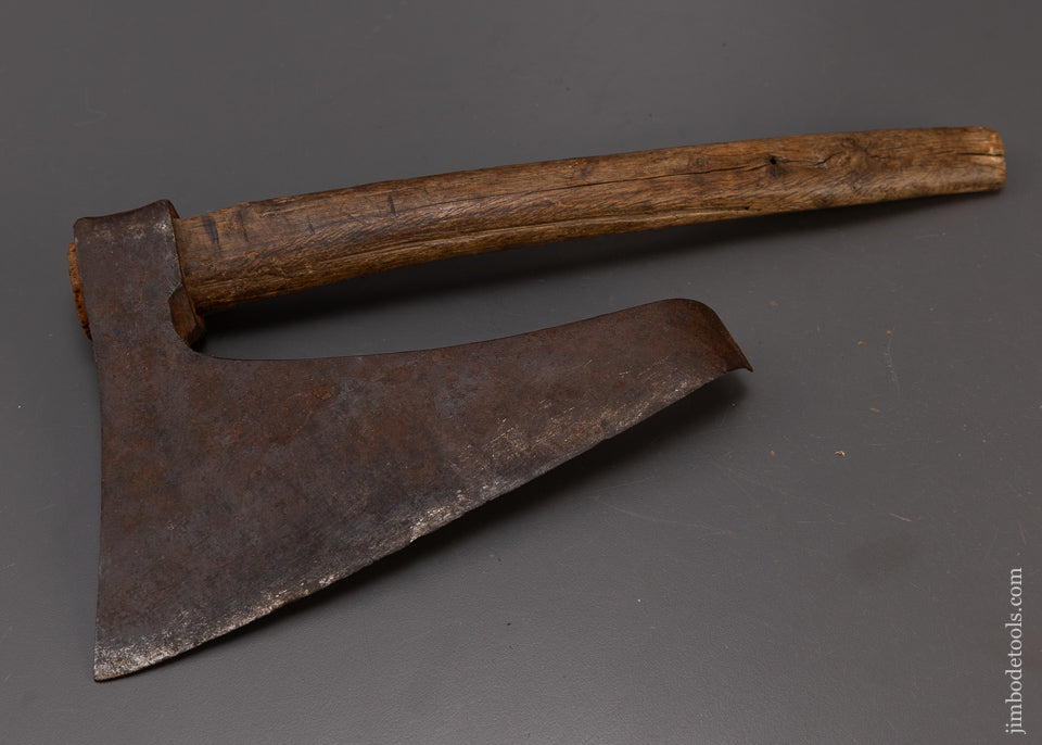 Stunning Decorated 18th Century Single Bevel Off Set Side Axe - EXCELSIOR 109187