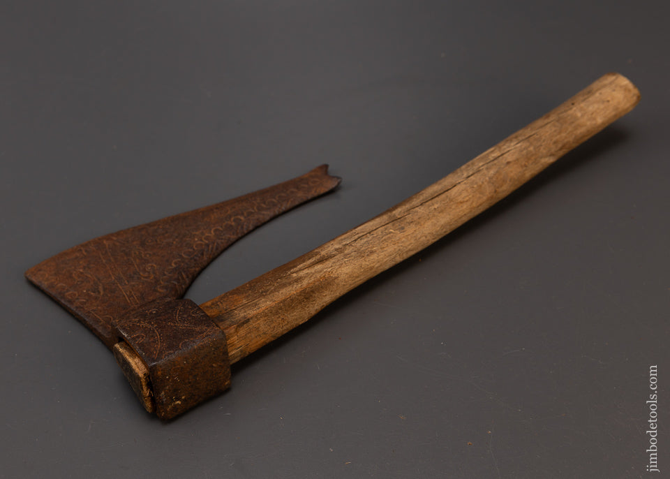 Stunning 18th Century Decorated Single Bevel Side Axe - EXCELSIOR 109189