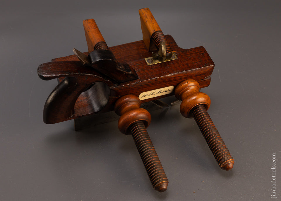 Spectacular Solid Rosewood Fancy Plow Plane with Bone Inserts H.L. KENDALL BALTIMORE - EXCELSIOR 110241