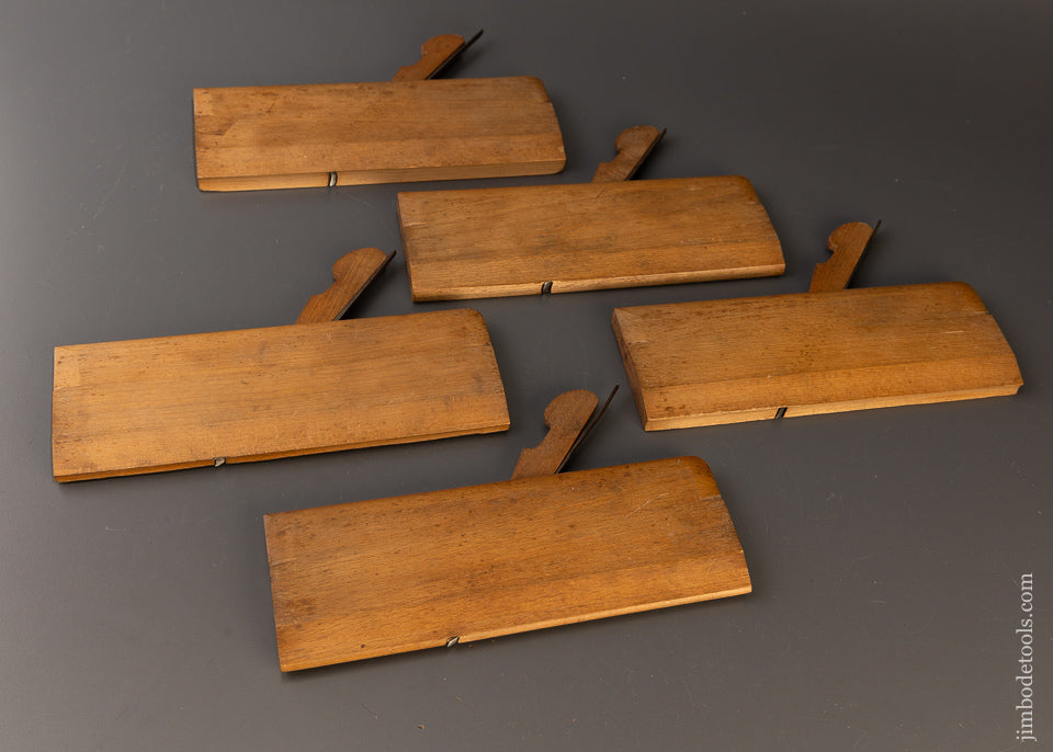 Extra Fine Set of 5 Hollow & Round Moulding Planes with Original Hardware Store Labels by W.H. POND - EXCELSIOR 110819