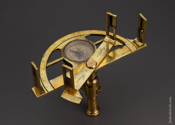 Extra-Fine! Brass 18th Century French Graphometre with Original Compass Signed MAJOLIER a ROUEN - EXCELSIOR 60000